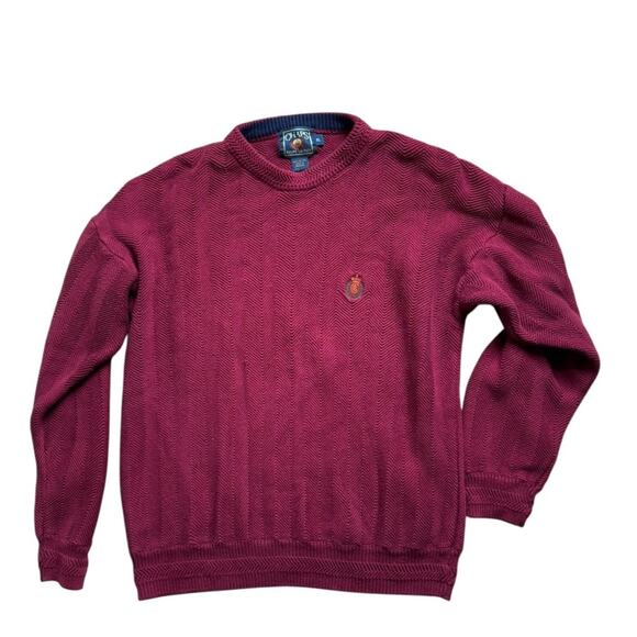 Vintage Chaps Ralph Lauren Sweater Mens XL Cotton Knit Crest Logo Pullover - Picture 1 of 5